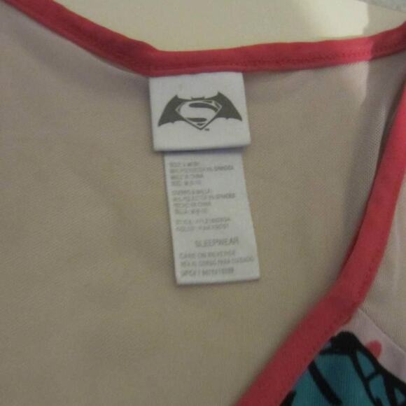 Retro DC Comics Batman Superman Pink Frost Nightgown Sleep M - Picture 3 of 6